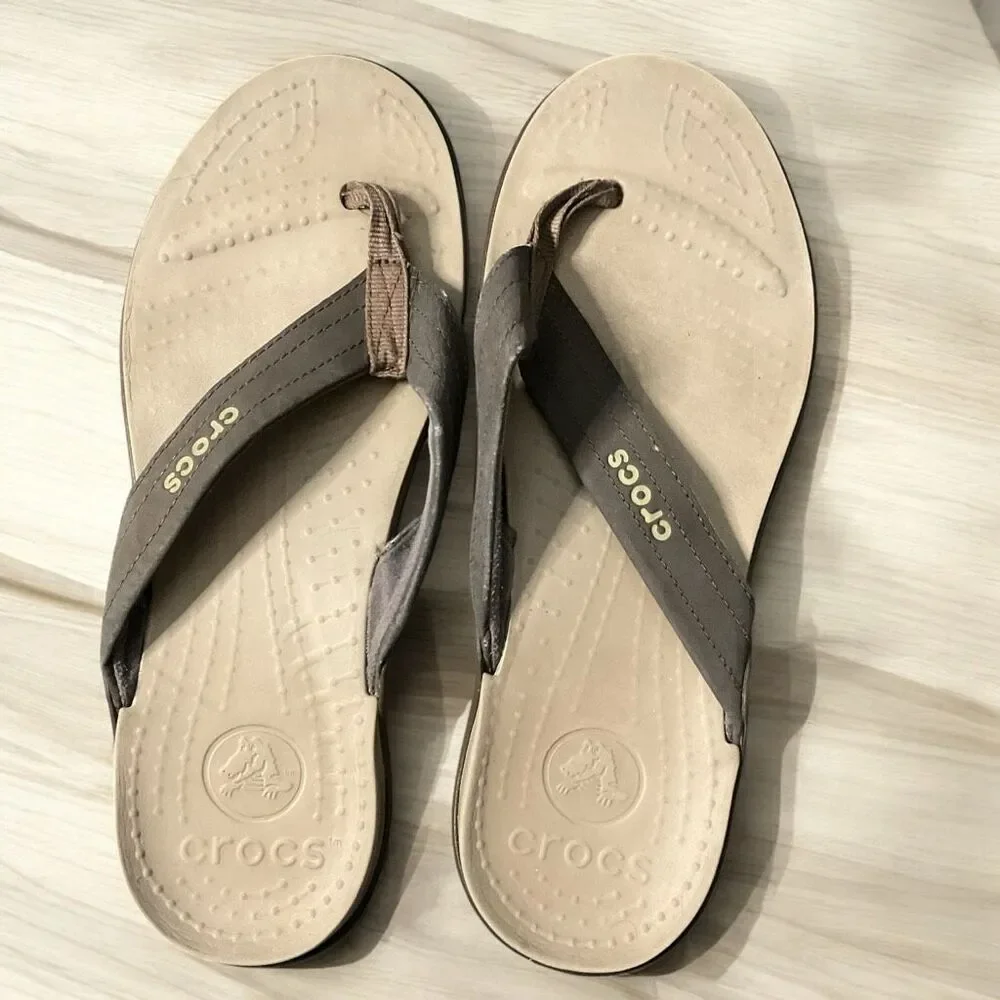 Crocs Walu Express Brown Flip Flop‎ Sandals - Men's 12